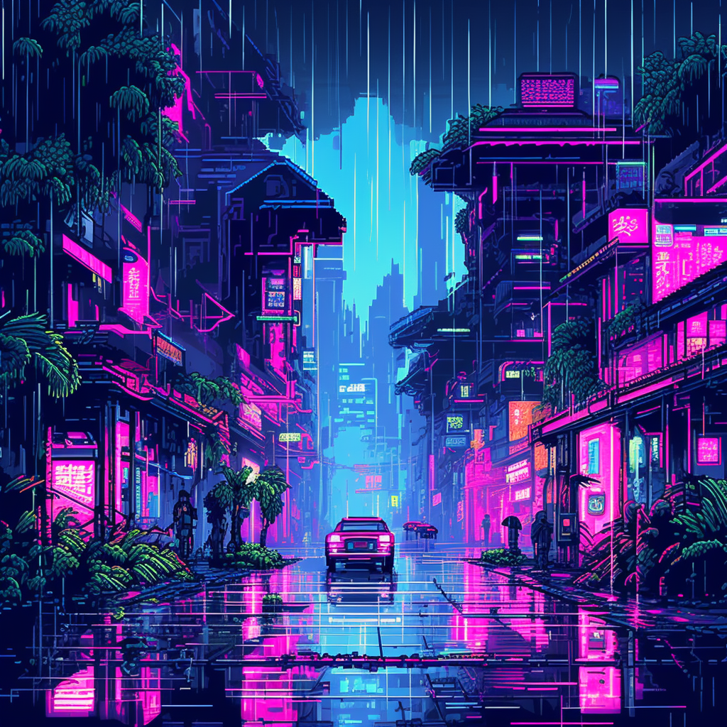 Pixel rain