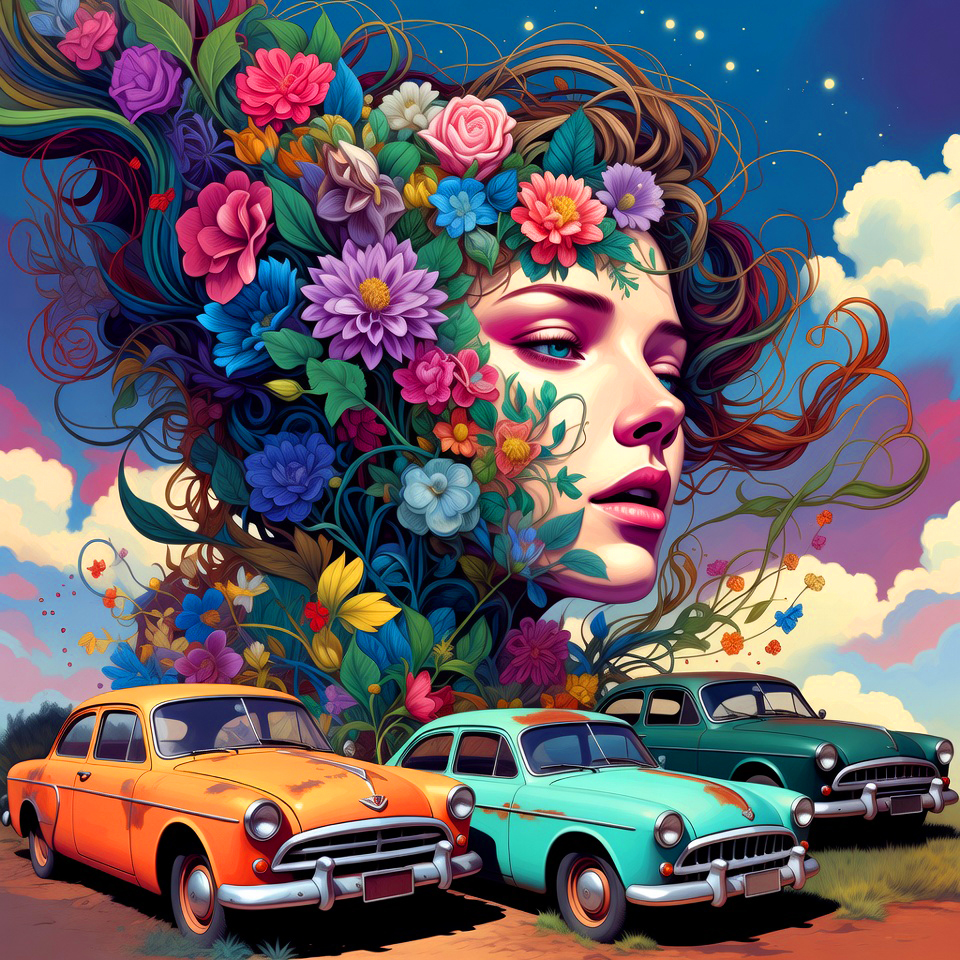 Evening's wandering flower-tide